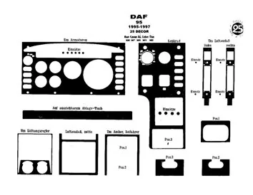 Daf 95 06.95-04.97 Inleg dashboard Interieurset aansluitend en pasgemaakt op he 25 -Teile