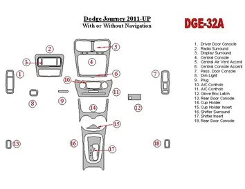Car accessories Dodge Journey 2011-UP Interior BD Dash Trim Kit