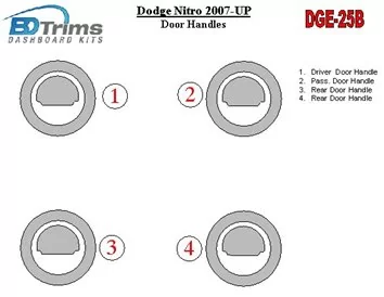 Car accessories Dodge Nitro 2007-UP Interior Doors H?le Covers Interior BD Dash Trim Kit