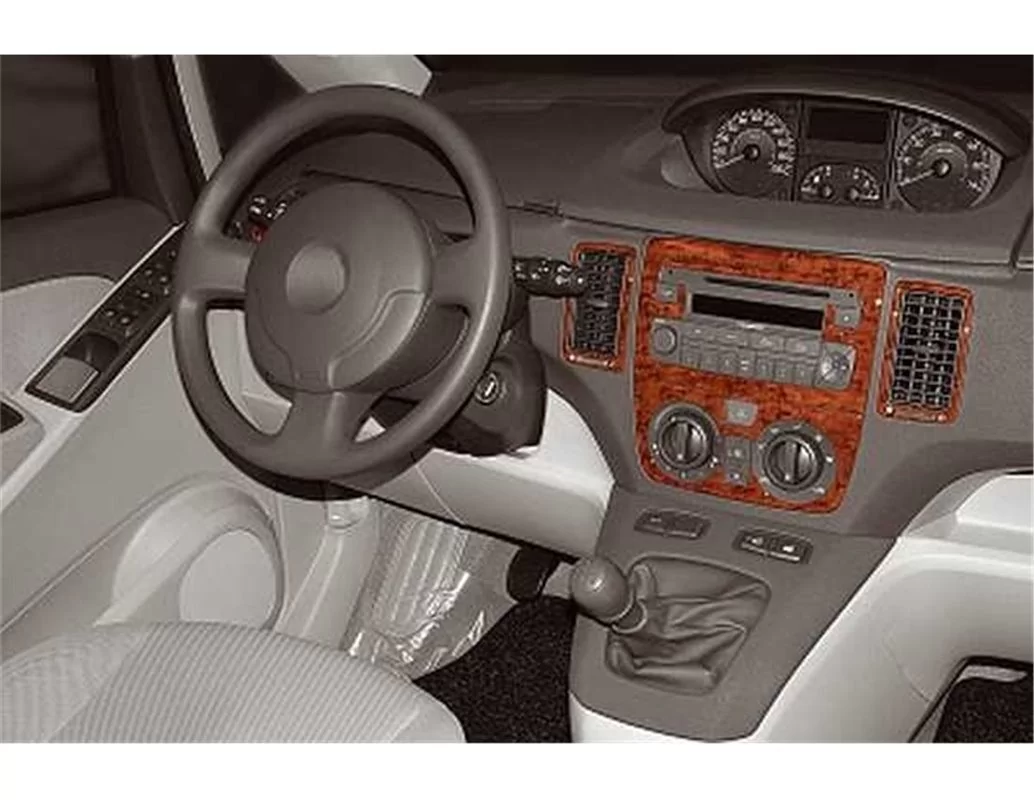 Fiat Idea 01.2004 Kit de décoration de tableau de bord intérieur 3D Dash Trim Dekor 7-Parts - 1