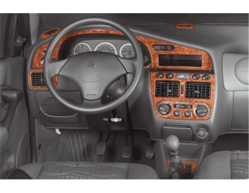 Car accessories Fiat Palio-Siena 01.98-03.02 3D Interior Dashboard Trim Kit Dash Trim Dekor 13-Parts