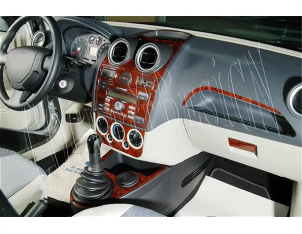 Ford Fiesta 09.05-09.10 Kit de garniture de tableau de bord intérieur 3D Dash Trim Dekor 10-Parts - 1