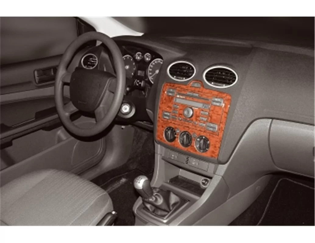 Car accessories Ford Focus 09.04-09.10 3D Interior Dashboard Trim Kit Dash Trim Dekor 5-Parts