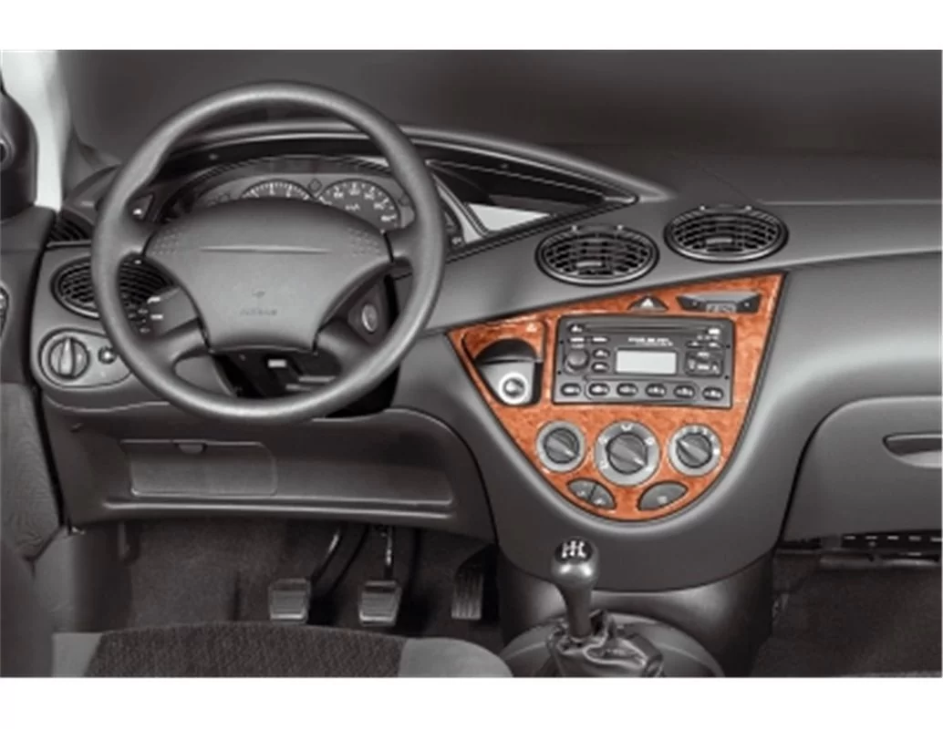 Ford Focus 09.98-08.04 Kit de garniture de tableau de bord intérieur 3D Dash Trim Dekor 7-Parts - 1