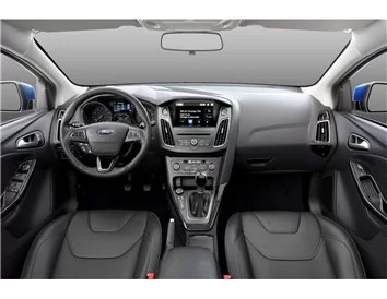 Ford Focus 2015-2017 Kit de garniture de tableau de bord intérieur 3D Dash Trim Dekor 16-Parts - 1