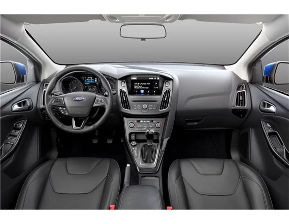 Ford Focus 2015-2017 Kit de garniture de tableau de bord intérieur 3D Dash Trim Dekor 16-Parts