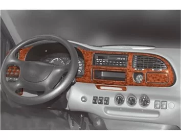 Ford Transit 05.97-03.00 Kit de garniture de tableau de bord intérieur 3D Dash Trim Dekor 8-Parts - 1