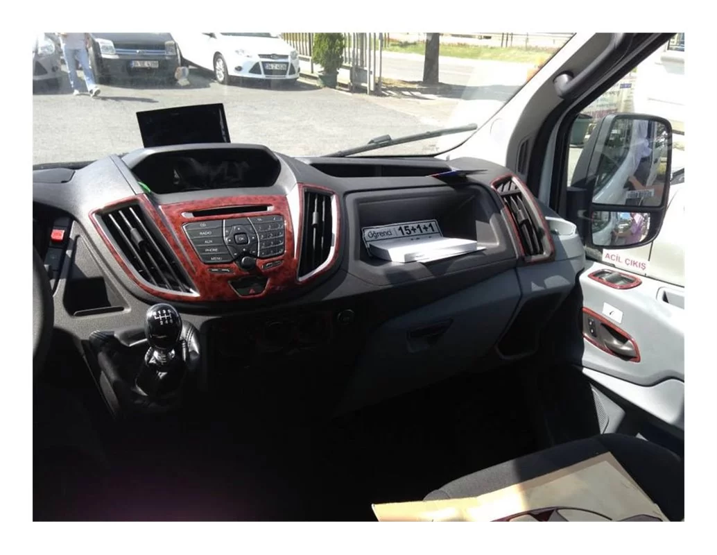 Car accessories Ford Transit Custom Torneo 01.2014 3D Interior Dashboard Trim Kit Dash Trim Dekor 23-Parts