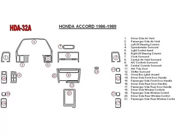 Honda Accord 1986-1989 Volledige set interieur BD Dash Trim Kit - 2