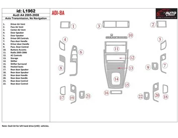 Car accessories Audi A4 2005-2008 Automatic Gearbox Interior BD Dash Trim Kit