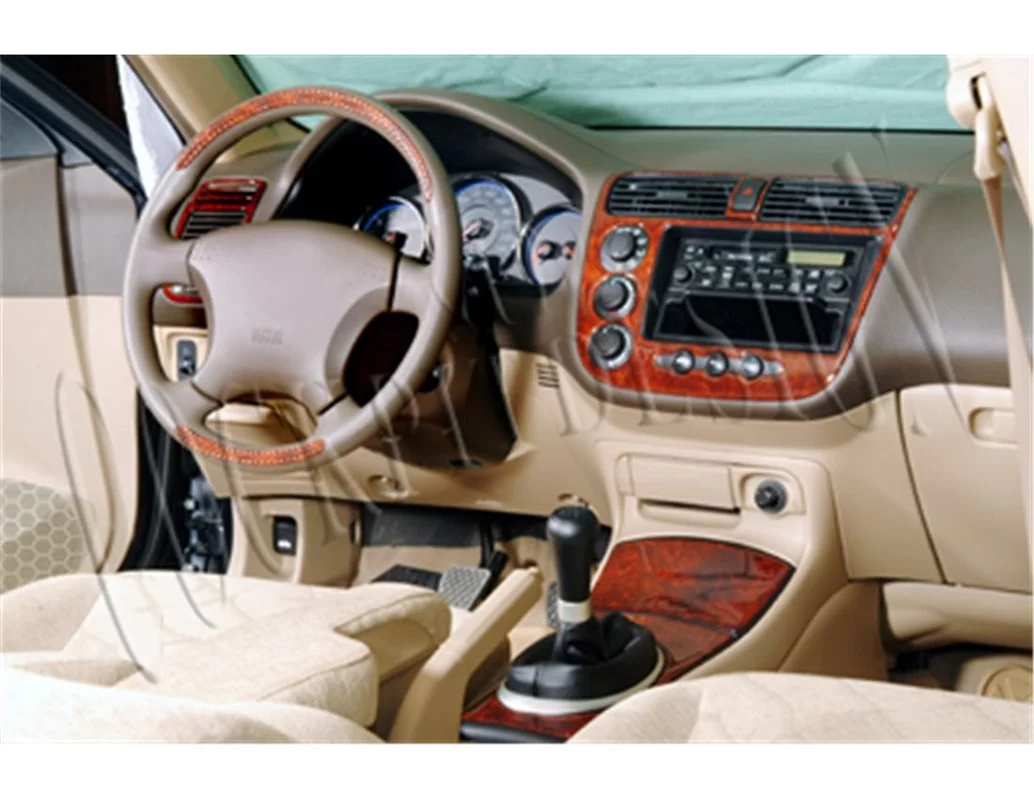 Car accessories Honda Civic 04.01-06.06 3D Interior Dashboard Trim Kit Dash Trim Dekor 10-Parts
