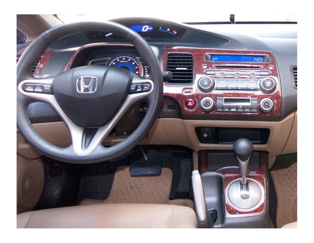 Car accessories Honda Civic 06.06-12.11 3D Interior Dashboard Trim Kit Dash Trim Dekor 16-Parts