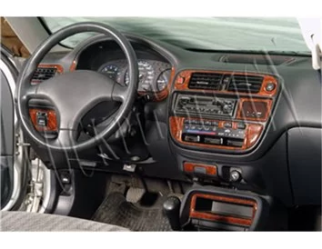 Honda Civic 09.95-03.01 Kit de garniture de tableau de bord intérieur 3D Dash Trim Dekor 22-Parts - 1