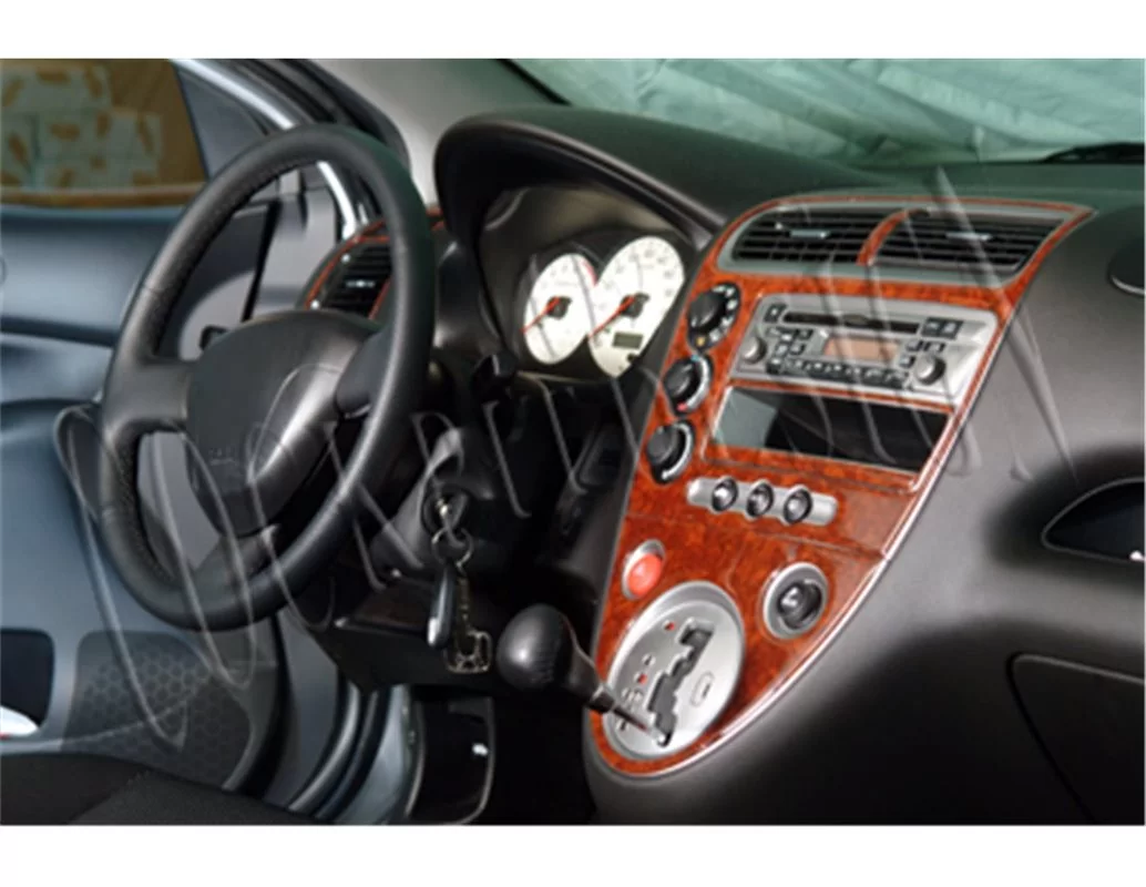 Honda Civic Type R 03.01-09.06 Kit de garniture de tableau de bord intérieur 3D Dash Trim Dekor 6-Parts - 1