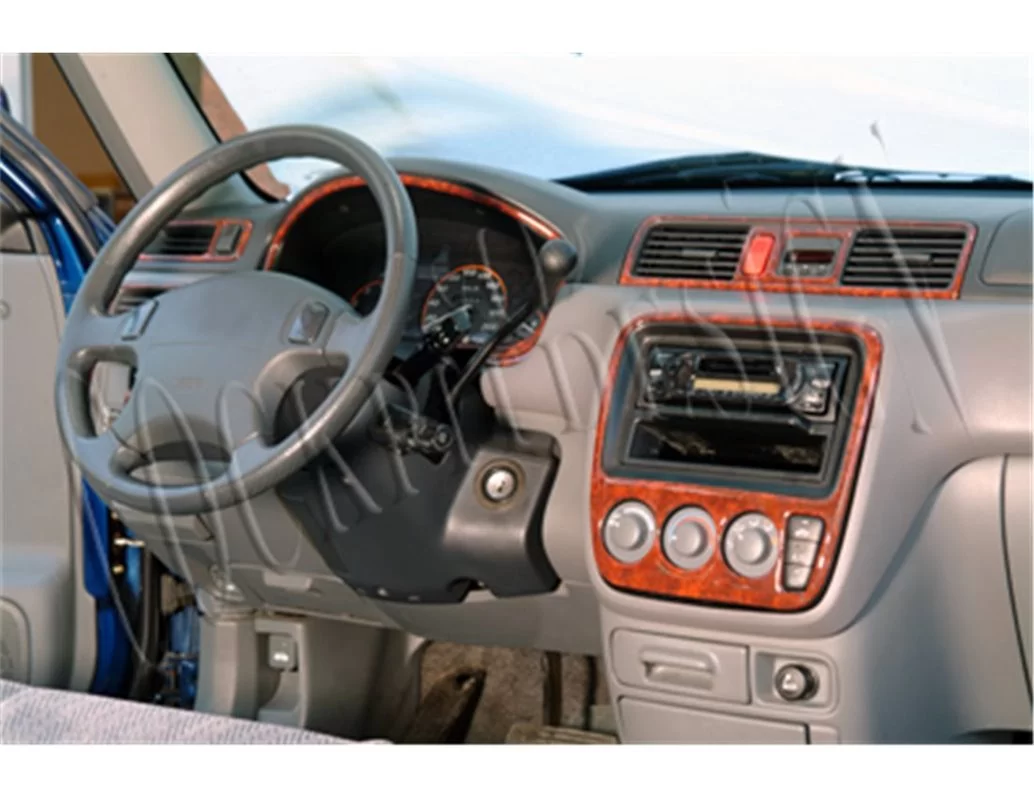 Honda CR-V 4X4 06.97-01.02 Kit de garnitures de tableau de bord intérieur 3D Dash Trim Dekor 9-Parts - 1
