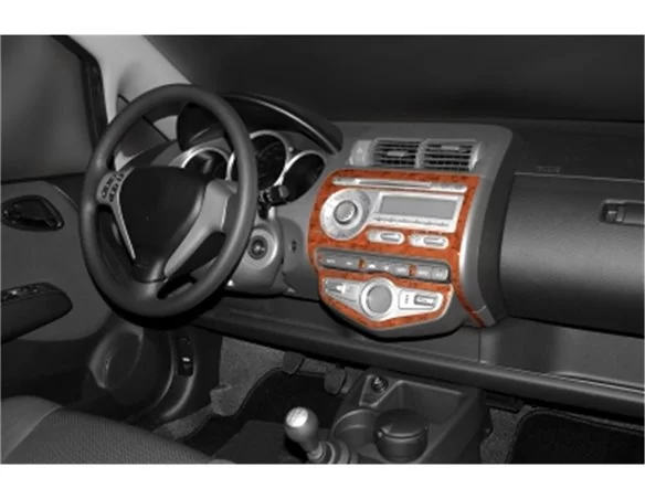Honda Jazz 10.04-12.07 3D Interior Dashboard Trim Kit Dash Trim Dekor 10-Parts