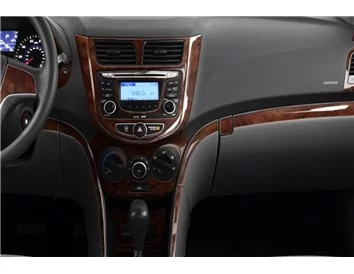 Car accessories Hyundai Accent Blue 01.2011 3D Interior Dashboard Trim Kit Dash Trim Dekor 18-Parts