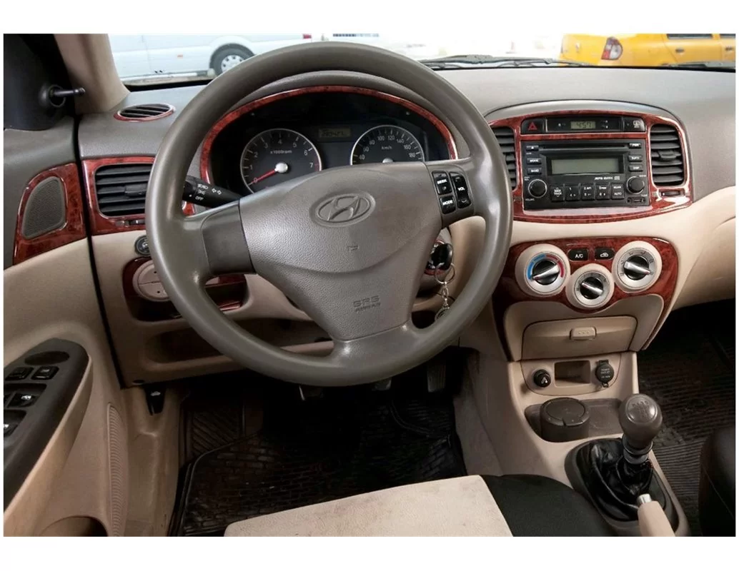 Hyundai Accent Era 01.06-12.10 Inleg dashboard Interieurset aansluitend en pasgemaakt op he 21 -Teile - 1