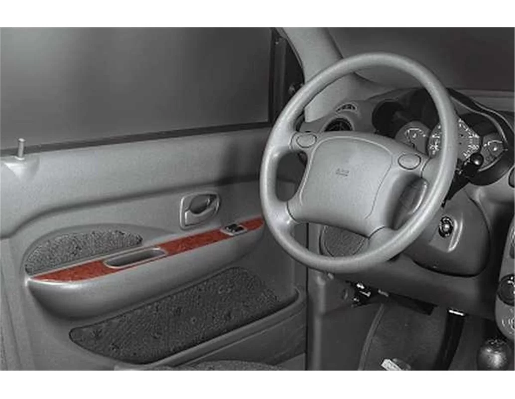 Hyundai Atos 03.98-06.06 Kit de garniture de tableau de bord intérieur 3D Dash Trim Dekor 6-Parts - 1