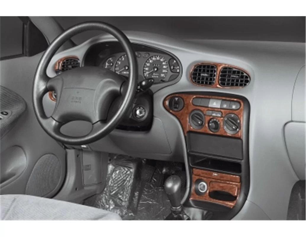 Hyundai Elantra 01.99-07.00 Kit de garniture de tableau de bord intérieur 3D Dash Trim Dekor 13-Parts - 1