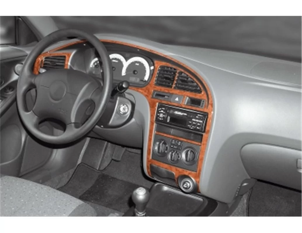 Hyundai Elantra 08.00-12.03 Kit de garniture de tableau de bord intérieur 3D Dash Trim Dekor 8-Parts - 1