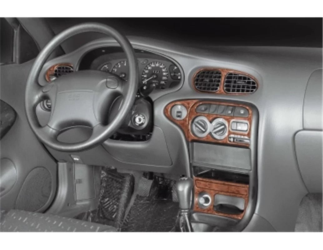Hyundai Elantra 09.95-12.98 Kit de garniture de tableau de bord intérieur 3D Dash Trim Dekor 12-Parts - 1
