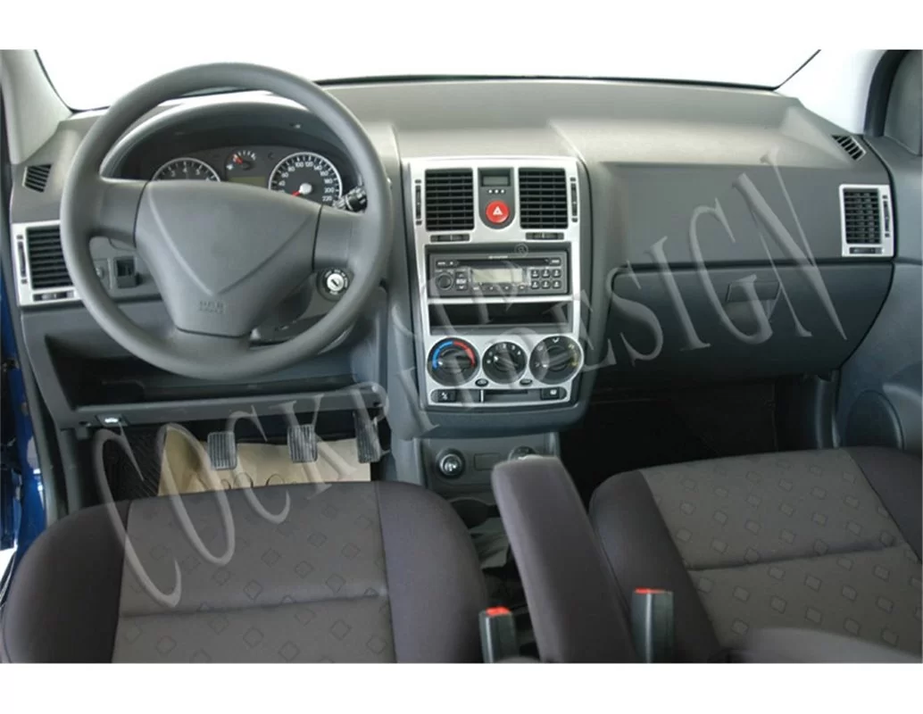 Hyundai Getz 09.02-08.05 Kit de garniture de tableau de bord intérieur 3D Dash Trim Dekor 4-Parts - 1