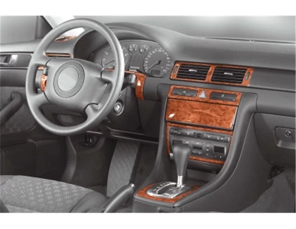 Audi A6 C5 Typ 4B 06.01-12.04 Kit de décoration intérieure 3D pour tableau de bord Dash Trim Dekor 14-Parts - 1