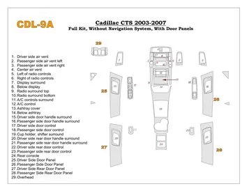 Car accessories Cadillac CTS 2003-2007 Full Set Interior BD Dash Trim Kit