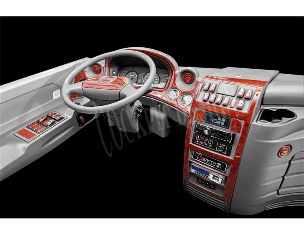 Isuzu Novo 09.09-12.11 Kit de garniture de tableau de bord intérieur 3D Dash Trim Dekor 4-Parts - 1