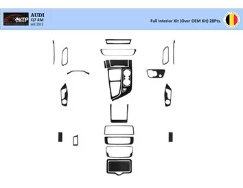 Car accessories Audi Q7 4M seit 2015 3D Interior Dashboard Trim Kit Dash Trim Dekor 28-Parts