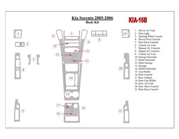 KIA Sorento 2005-2006 Basic Set Interieur BD Dash Trim Kit - 1