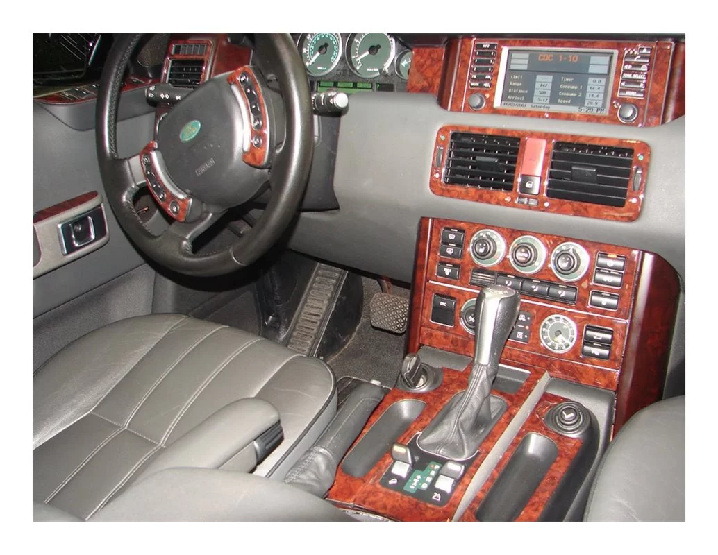 Land Roverv Range Rover II 01.02-12.06 Kit de garniture de tableau de bord intérieur 3D Dash Trim Dekor 19-Parts - 1