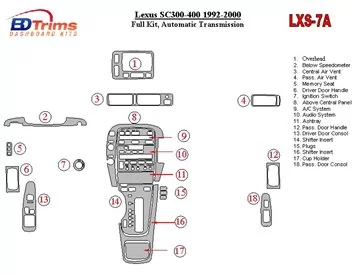 Lexus SC 1992-2000 Automatic Gear Interior BD Dash Trim Kit - 1