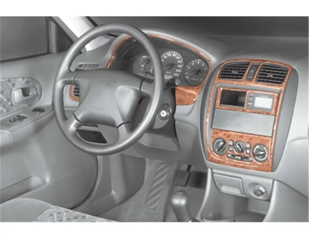 Mazda 323 FS 09.98-11.00 Kit de garniture de tableau de bord intérieur 3D Dash Trim Dekor 9-Parts - 1