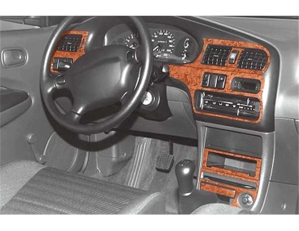 Mazda 323 S 01.1994 Kit de garniture de tableau de bord intérieur 3D Dash Trim Dekor 10-Parts - 1