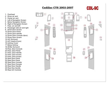 Car accessories Cadillac CTS 2003-2007 Full Set, With NAVI, With Door Panels Interior BD Dash Trim Kit