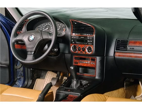 BMW Série 3 E36 01.91-04.98 Kit de garniture de tableau de bord intérieur 3D Dash Trim Dekor 20-Parts - 1