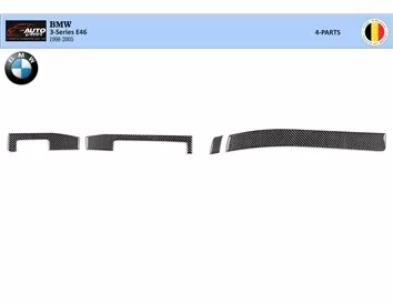 BMW Série 3 E46 04.98-12.04 Kit d'habillage de tableau de bord intérieur 3D Dash Trim Dekor 4-Parts - 1