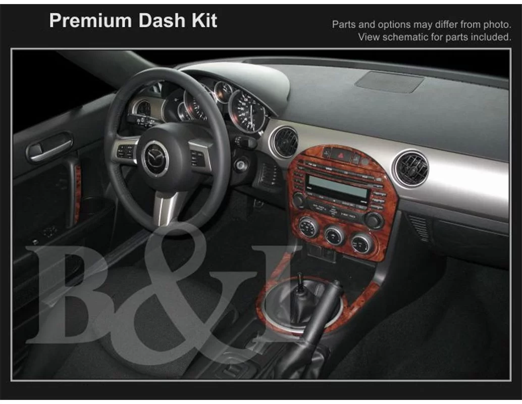 Mazda MX-5 Miata NC Mk3 2009-2015 Kit de garniture de tableau de bord intérieur 3D Dash Trim Dekor 40-Parts - 1