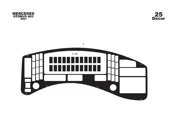 Mercedes 0 403 01.2001 Kit de garnitures de tableau de bord intérieur 3D Dash Trim Dekor 25-Parts - 1