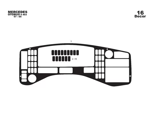 Mercedes 0 403 01.93-01.00 Kit de garniture de tableau de bord intérieur 3D Dash Trim Dekor 16-Parts - 1