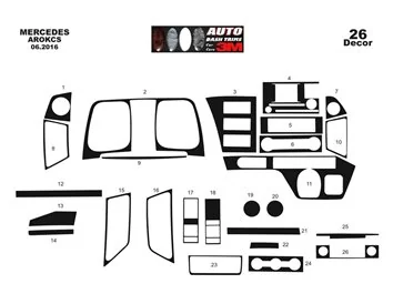 Mercedes Actros Antos 09.2016 Kit de garniture de tableau de bord intérieur 3D Dash Trim Dekor 26-Parts - 4