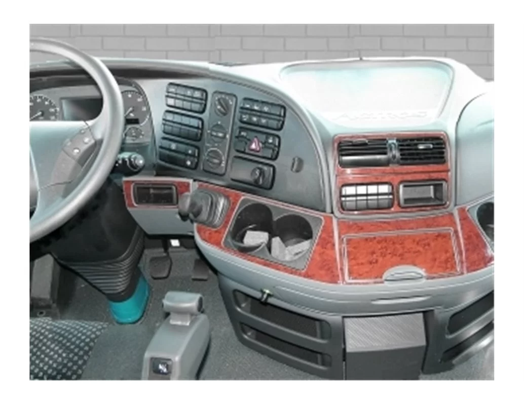 Mercedes Actros MP3 MP2 04.03-08.11 Kit de garniture de tableau de bord intérieur 3D Dash Trim Dekor 11-Parts - 1