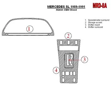 Mercedes Benz SL R129 Classe 1989-1991 Ensemble Complet Intérieur BD Dash Trim Kit