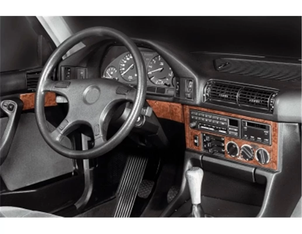 Car accessories BMW 5 Series E34 01.88-09.95 3D Interior Dashboard Trim Kit Dash Trim Dekor 22-Parts