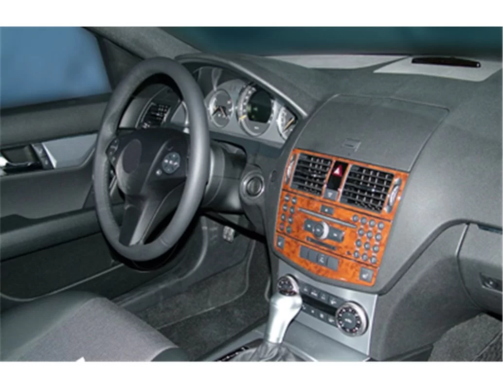 Mercedes Classe C W204 01.06-01.11 Kit de décoration intérieure 3D pour tableau de bord Dash Trim Dekor 11-Parts - 1