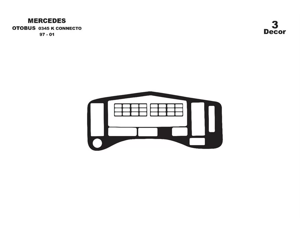 Mercedes Connecto 0345 K 01.97-01.01 Kit de garniture de tableau de bord intérieur 3D Dash Trim Dekor 2-Parts - 1