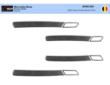Mercedes Classe ML W164 2006-2011 Kit de décoration intérieure 3D pour tableau de bord Dash Trim Dekor 8-Parts - 1