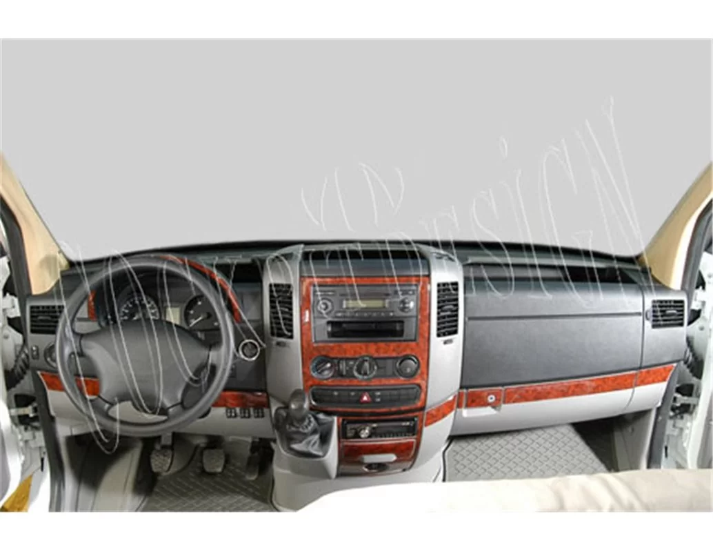 Mercedes Sprinter W906 04.2006 Kit de décoration intérieure 3D pour tableau de bord Dash Trim Dekor 14-Parts - 1